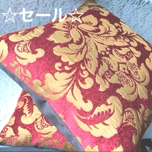 パープル2枚☆ダマスク柄クッションカバー♡Rady好きな方