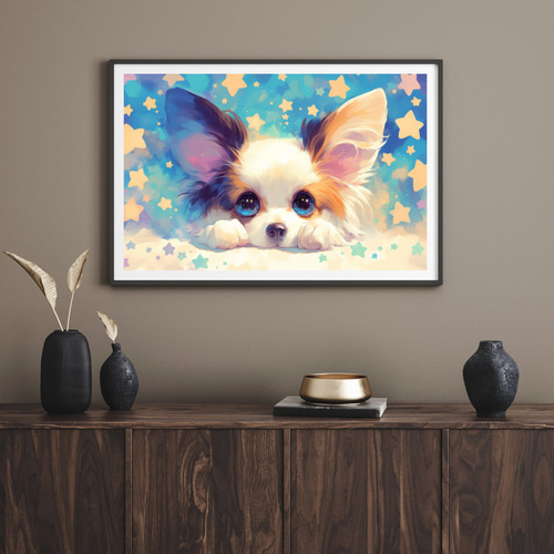 The Starry Dog（星降る犬） - パピヨンの子犬 No.4】星・スター 