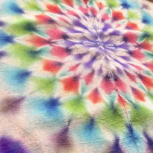 タイダイ染め 前開きワンピース 優しいレッド 幻想的で華やかな