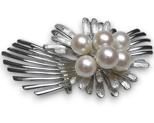 アコヤ本真珠ブローチ兼帯留め 超ボリューム 約6.5mmアップ日本