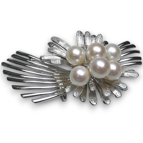 アコヤ本真珠ブローチ兼帯留め 超ボリューム 約6.5mmアップ日本産