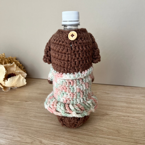 オーダー　saruwannko様　ペットボトルカバー　ハンドメイド　トイプー ペットボトルカバー 水筒カバー 編みぐるみボトルカバー 愛犬