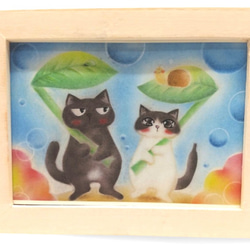 ◇原画◇『海辺でまったり過ごすだニャー♪』猫 癒し パステル アート