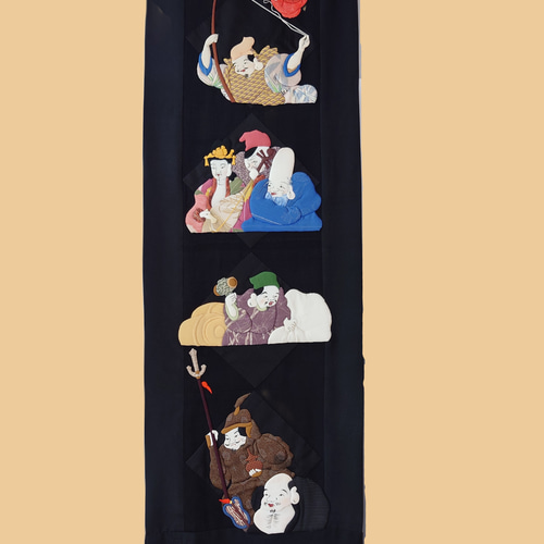 実物】七福神のタペストリー【押絵】