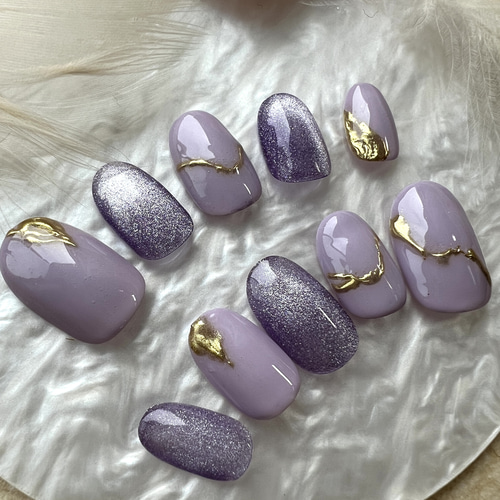 藤色のニュアンスネイル ネイルチップ（つけ爪） nail Tula 通販