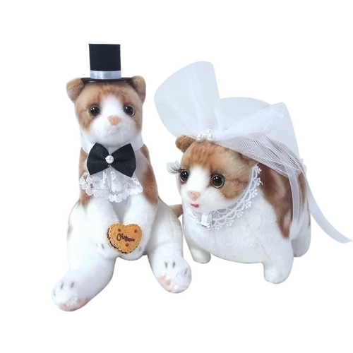 可愛い ぽっちゃり花嫁 ウェディングドールネコ 結婚式ぬいぐるみ猫