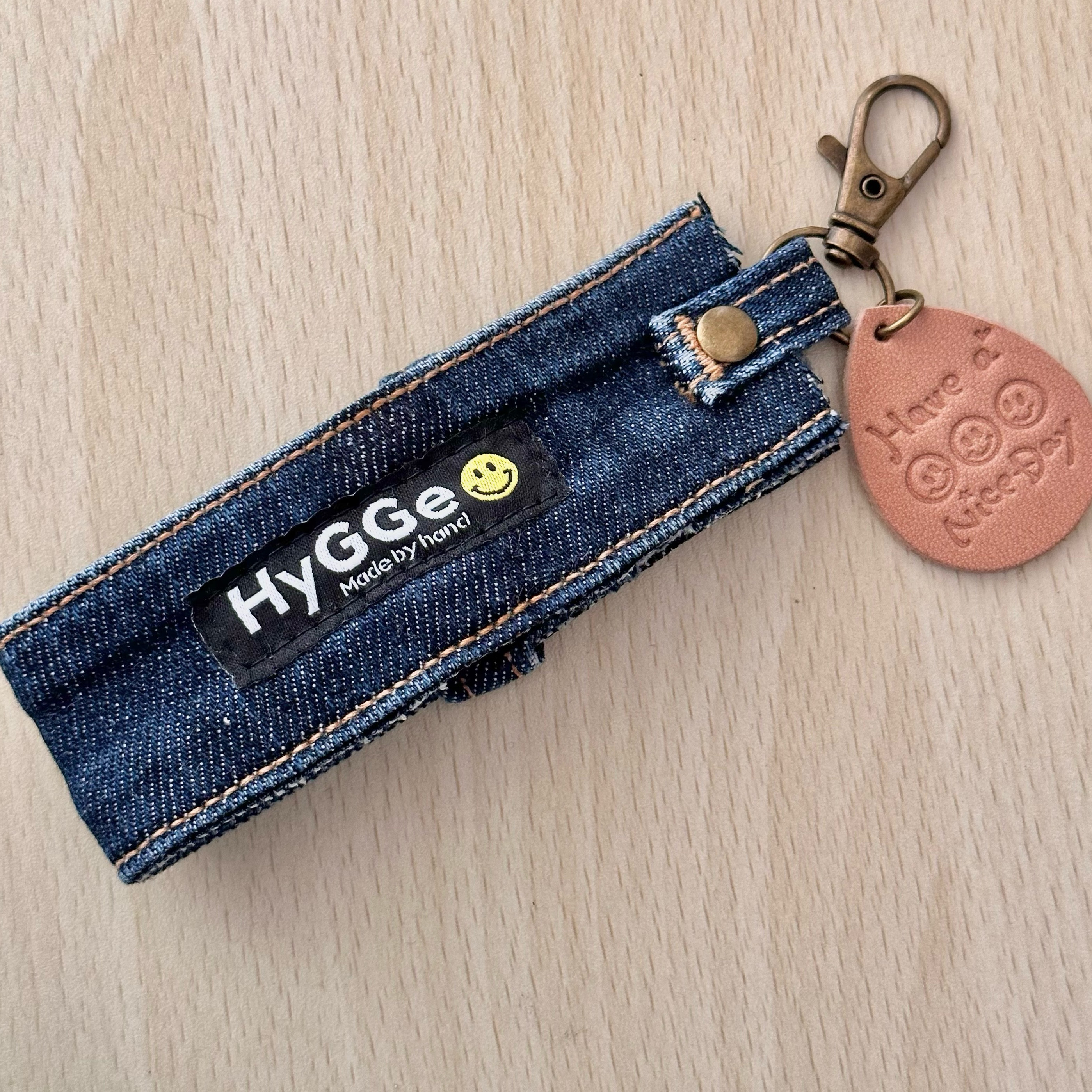 専用デニムリメイク りぼんチャーム フリンジ キーホルダー 24-93