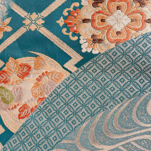 絹の帯から2wayクラッチバッグ 唐織古渡錦文柄 帯リメイク329 クラッチ