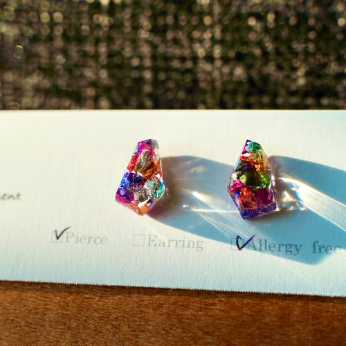 ピアス 金属アレルギー対応 サージカルステンレス レジン カラフル