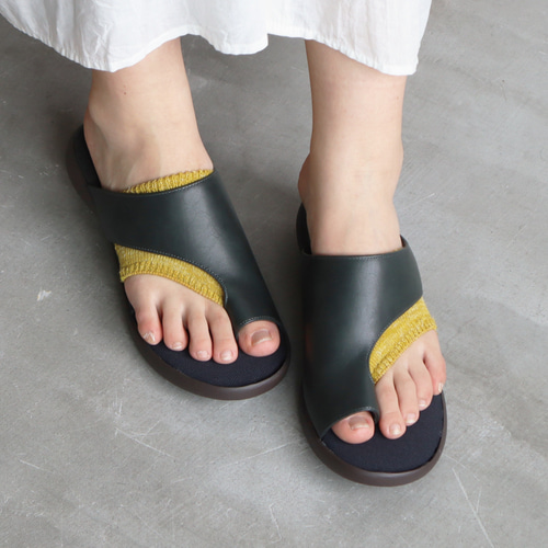 アシメトングサンダル | 厚底サンダル フラットサンダル 甲高