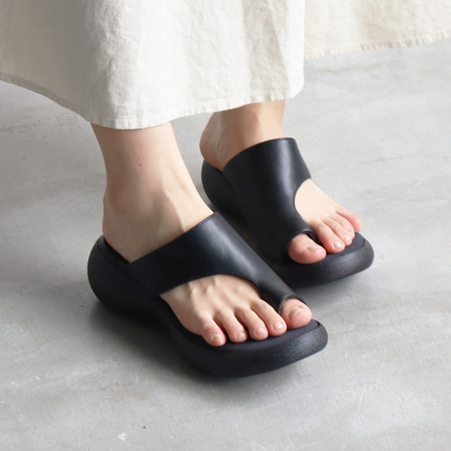 アシメトングサンダル | 厚底サンダル フラットサンダル 甲高