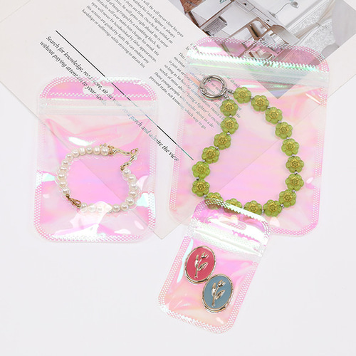 Q1083-4 45個 オーロラチャック袋 ラッピングポリ袋 ジュエリー袋 OPP