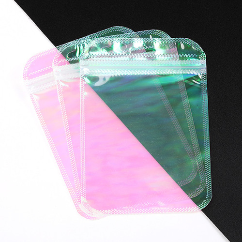 Q1083-4 45個 オーロラチャック袋 ラッピングポリ袋 ジュエリー袋 OPP