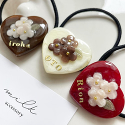 キッズ ヘアゴム ヘアアクセサリー 名入り お名前 レジン ヘアゴム