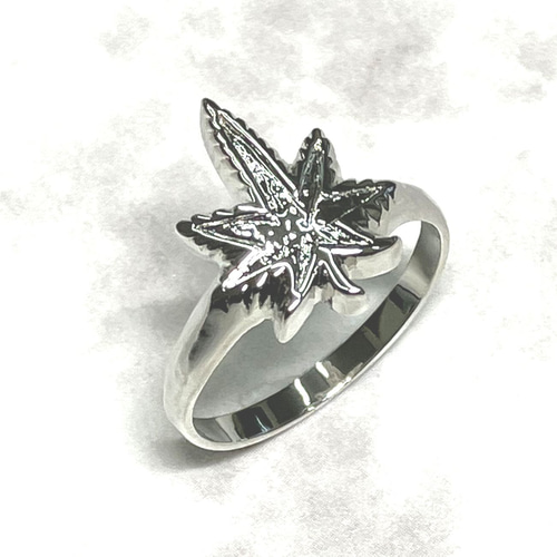 マリファナ大麻リング○ヘンプ○刻印無料 /BR-2686 指輪・リング 大吉