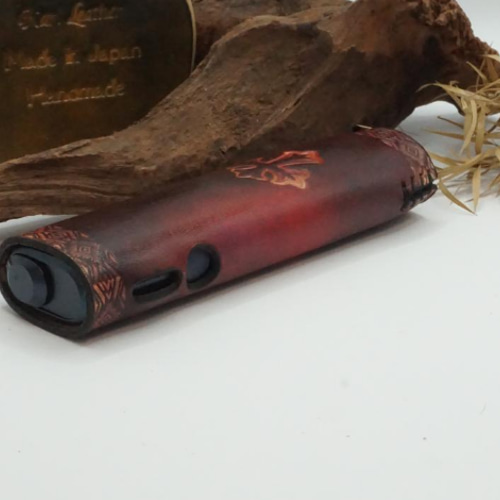 プルームキューブケース イーグル グラーデション染めワインレッド