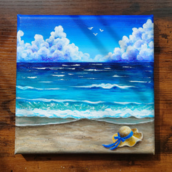 ミニ絵画「夏の忘れ物」 絵画 atelier-kaza碧 通販 17711049