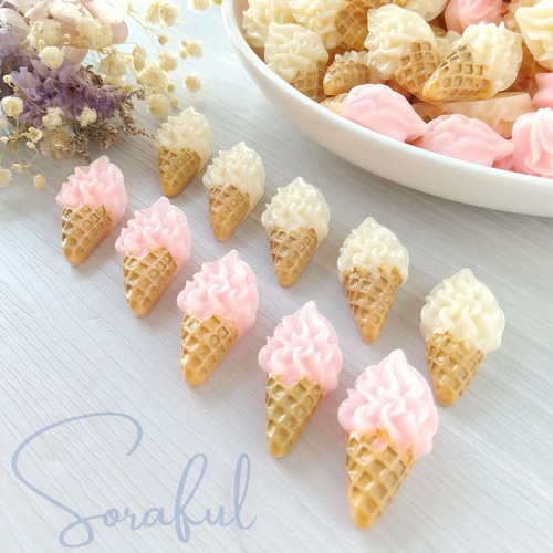 ハローキティ スイーツ コーンアイスクリーム ストラップ 5個 子猫