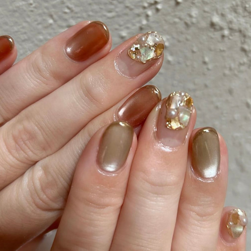 A74【オーダー品】ネイルチップ ニュアンス淡色