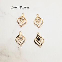 ハート 22×18mm チャーム ハンドメイドパーツ チャーム Dawn Flower