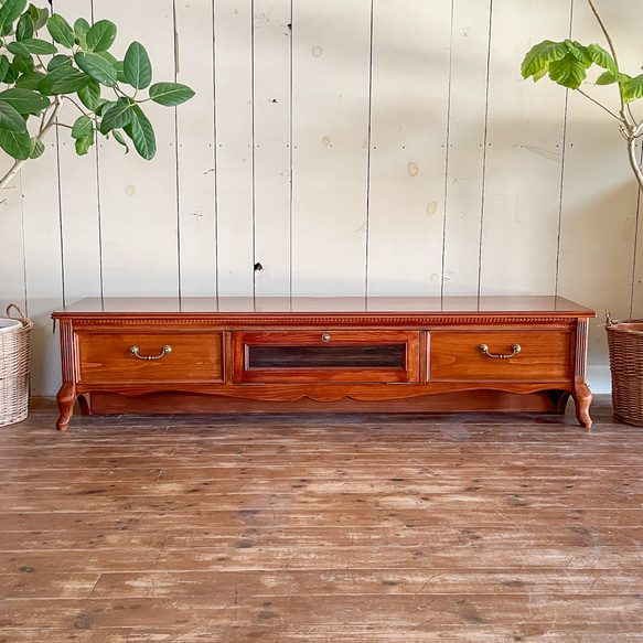 輸入住宅向け 猫脚テレビボード ネコ足テレビ台 フランスアンティーク家具 オーダーメイド家具 姫家具 キャビネット 