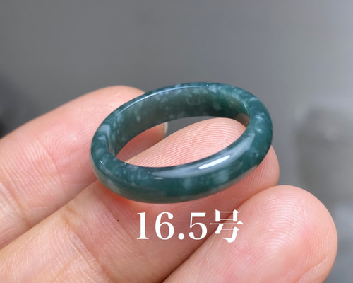 L6-85 深青 美品 16.5号 天然グアテマラ産 A貨 本翡翠 くりぬき