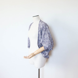 幾何学模様、ジャガード天竺ニットのボレロカーディガン 5枚目の画像