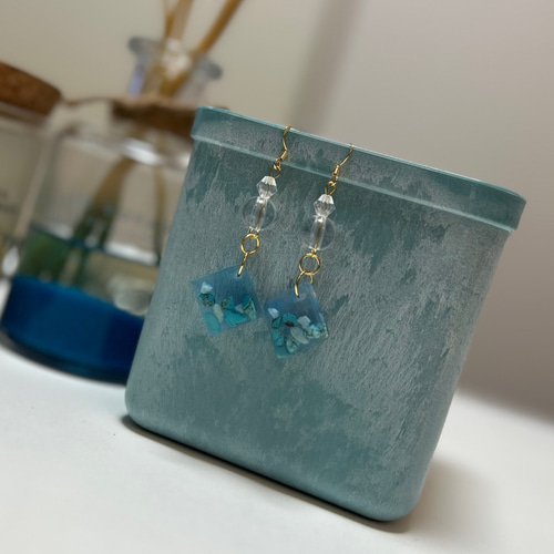 ターコイズ レジン ピアス ピアス（その他） LeaNaia 通販 17712087