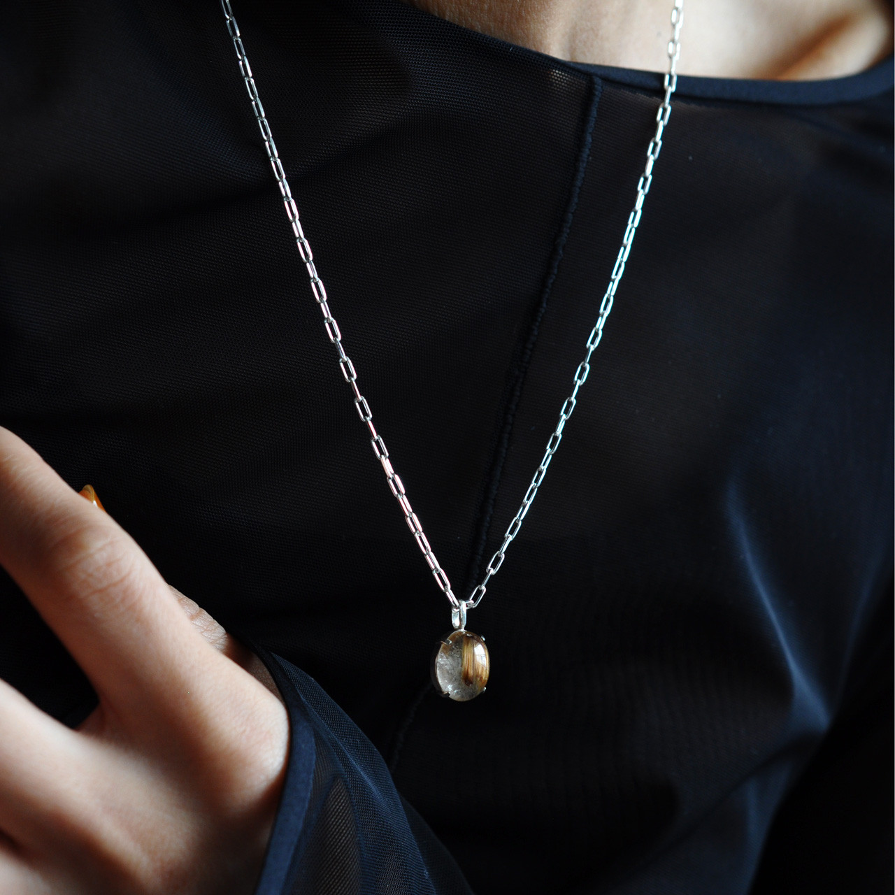 Rutilated Quartz Necklace  チルクォーツ ネックレス / ブラウン