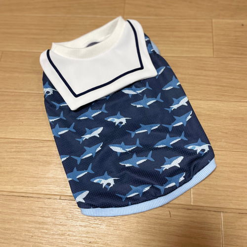 お買い得 犬服 セーラーカラータンクトップ【セミオーダー】接触冷感 