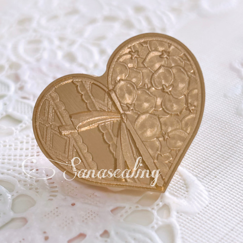 シーリングワックス ୨୧ 封蝋 ハートリボン 8枚 391 シーリング