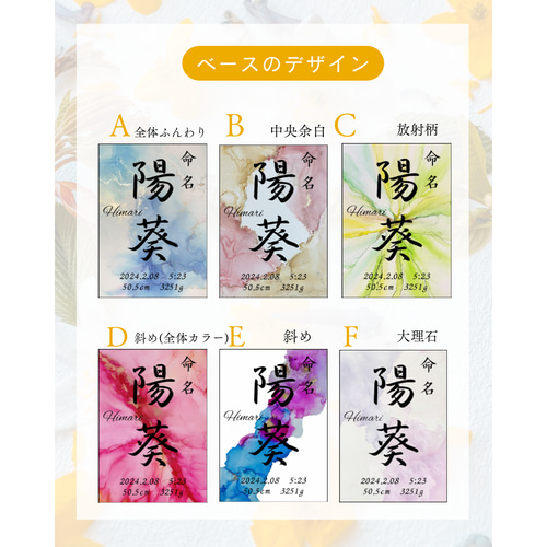 アルコールインクアート命名書 オーダー