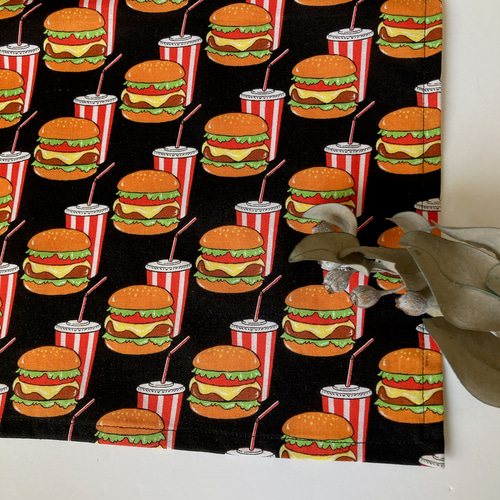 バーガー☆ハンバーガー ランチョンマット ハンドメイド バーガー☆ハンバーガー ランチョンマット ハンドメイド バーガー