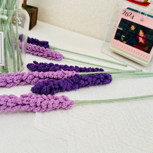 在庫セール‼️ラベンダー 編みぐるみ 枯れない花 編み物 花速