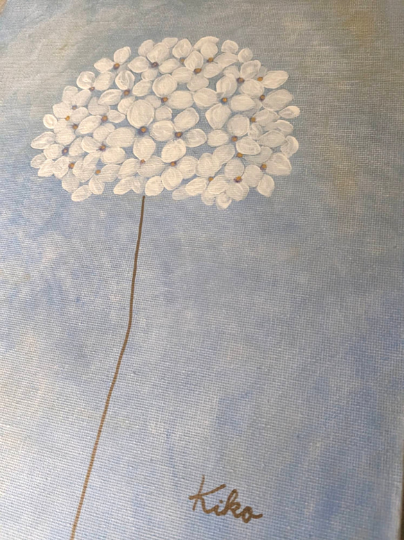 キャンバスアート　原画　「紫陽花」　アクリル画 4枚目の画像