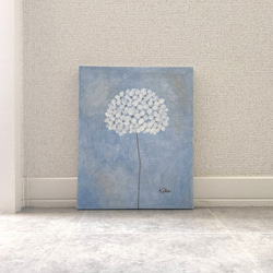 キャンバスアート　原画　「紫陽花」　アクリル画 2枚目の画像