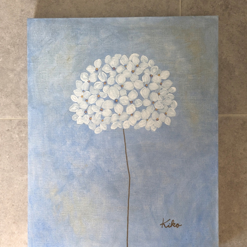 100 ％品質保証 「紫陽花」 原画 キャンバスアート アクリル画 通販 KIKO 絵画 絵画
