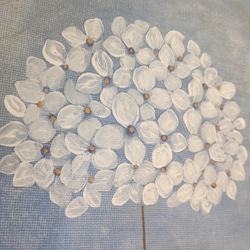 キャンバスアート　原画　「紫陽花」　アクリル画 3枚目の画像