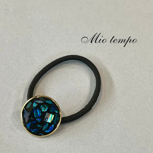 シェルが輝くシンプルヘアゴム【ポニーフック】 1枚目の画像