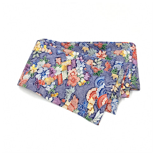 猫と植物柄 半幅帯＆半衿セット【セミオーダー】 和装小物（帯・半襟  