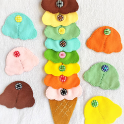 受注制作】フェルト ボタン練習♡知育玩具(アイスクリーム) おもちゃ