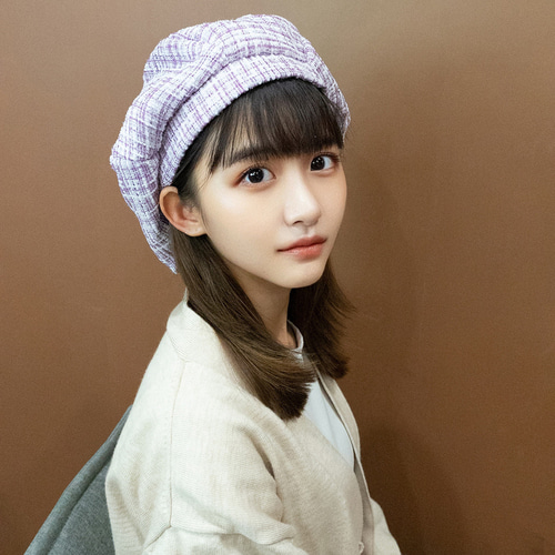 モファン】シャネル風マルチカラーハンドメイドベレー帽 H01 ベレー帽