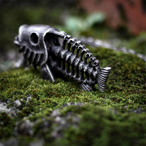 シルバー チェーンネックレス スカーフィッシュ 釣り針 ネックレス メンズ シルバー フィッシュフック スパイク