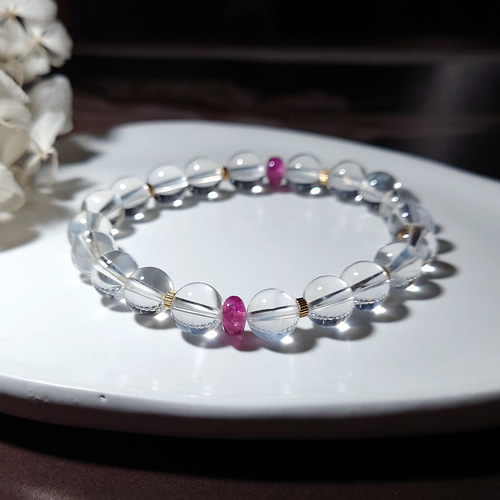 一点もの】ルビーとエンジェルラダークォーツのブレスレット