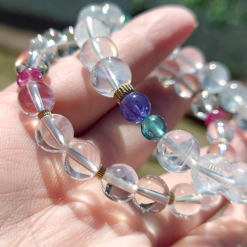 一点もの】ルビーとエンジェルラダークォーツのブレスレット