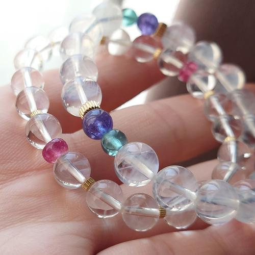 一点もの】ルビーとエンジェルラダークォーツのブレスレット