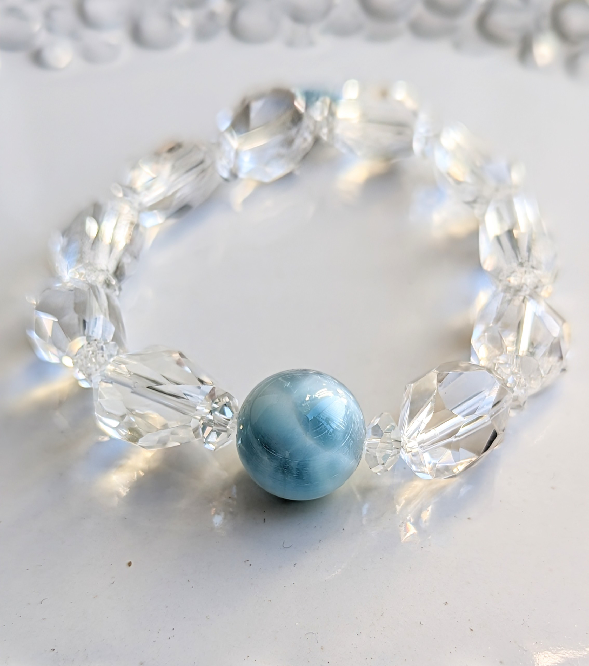 ✨節目や流れが滞っている時に癒しながらも成長する事を助けるクリスタル✨ラリマー＆クリアクォーツ《聖品メダイ付》