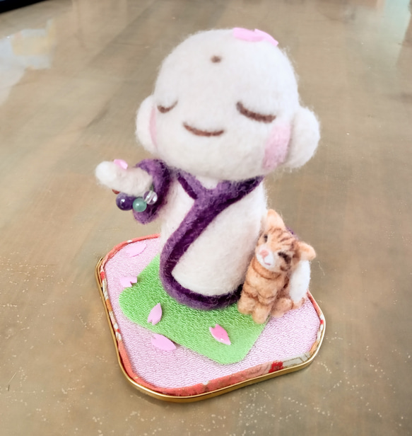 心に春を願うお地蔵さま にゃんこ付き ころころころりん様ご依頼分  