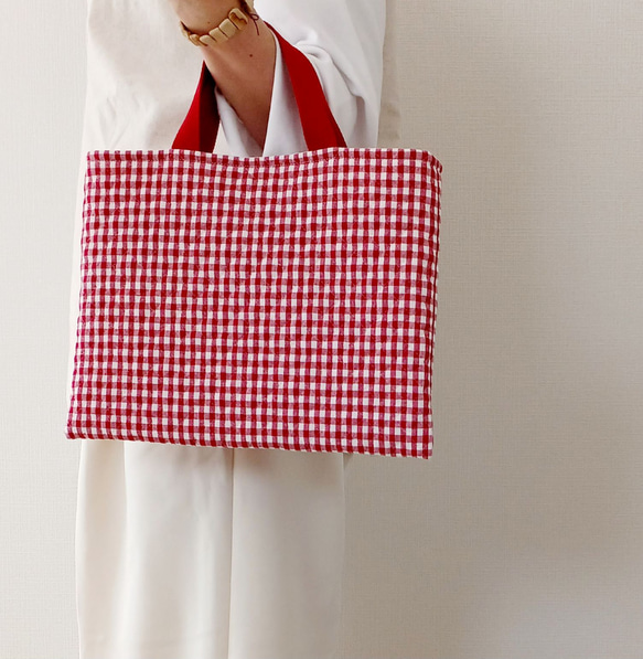 ギンガムチェック キルティングバッグ・サブバッグ・エコバッグ