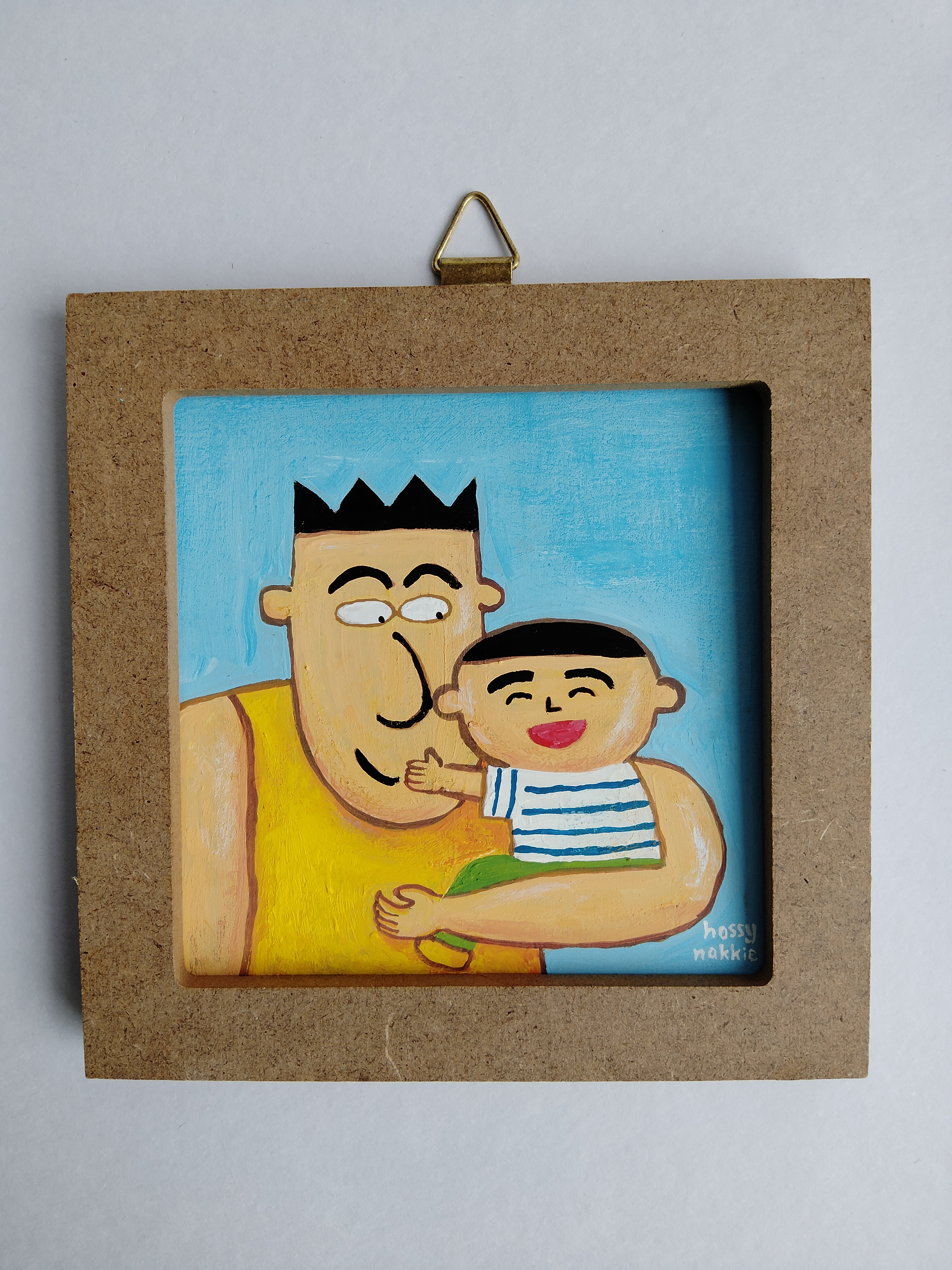 イラストレーション　ミニ額　絵本『うちゅういちの　たかいたかい』パパ絵本　父の日